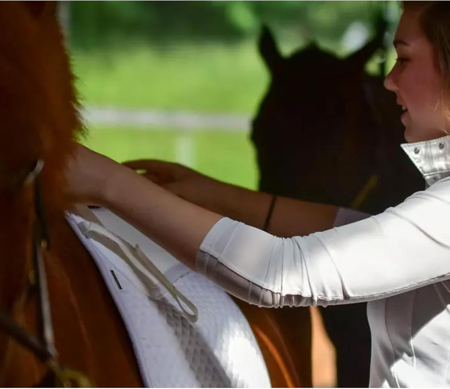 Thinline Cotton Quilted Jumper Durable Breathable Horse Riding Washable Shock-Absorbing no-Slip Thin Equine Saddle Pad - Equestrian Equipment and Accessories