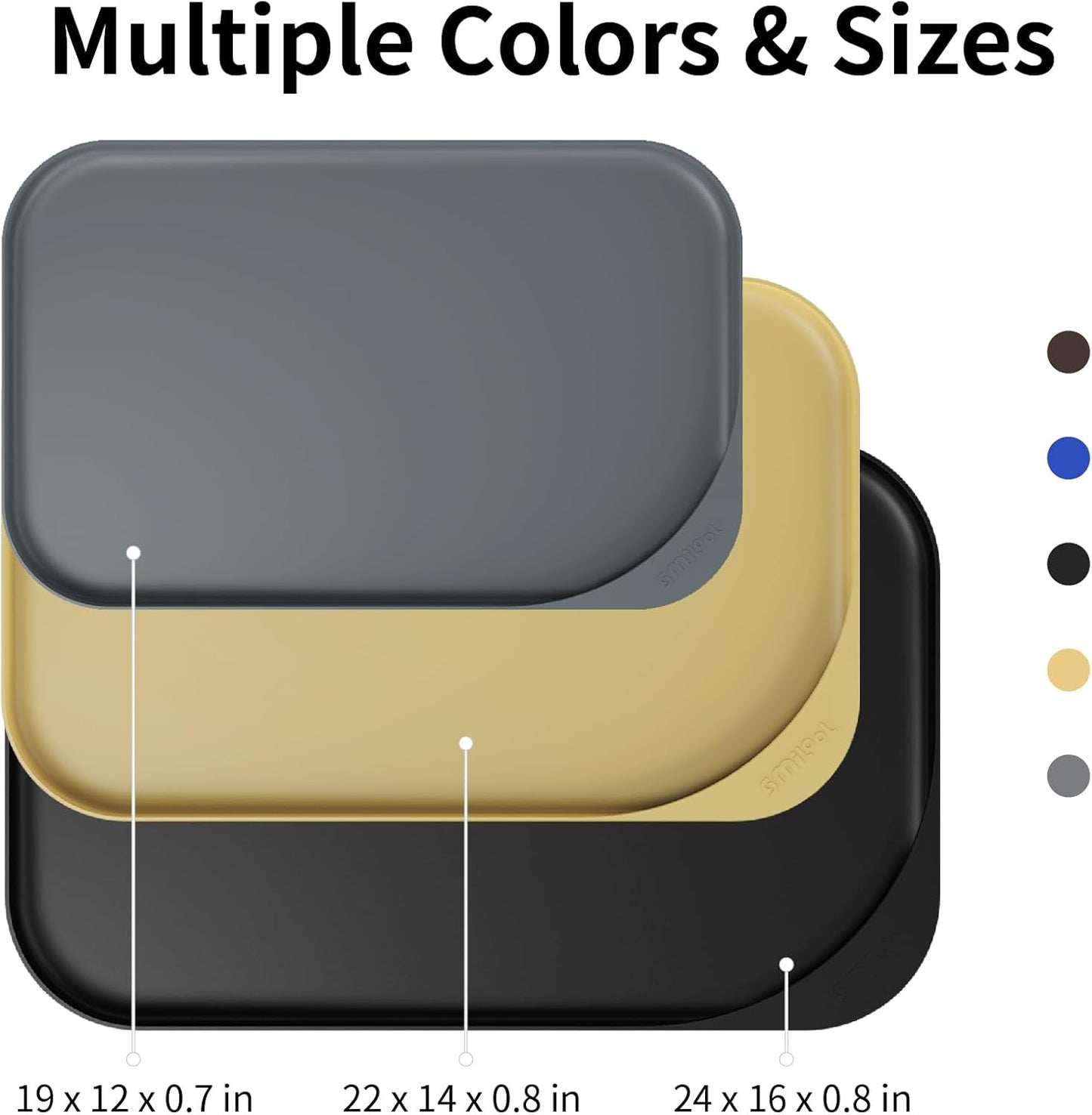 Silicone Pet Feeding Mat with Raised Edge & Residue Collection Pocket for Food and Water, Dog Bowl Mats, Cat Bowls Placemat with High Lip for Floor Waterproof, 24 x 16 x 0.8 Dark Olive