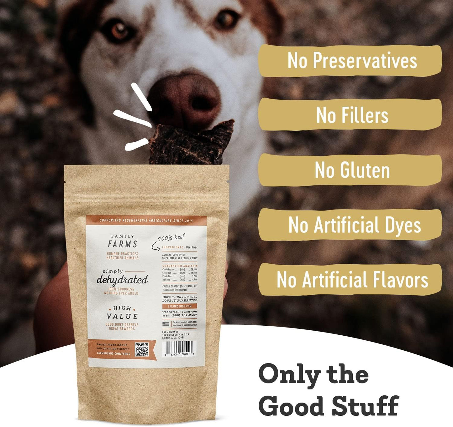 Farm Hounds - Beef Liver - Premium Natural Beef Liver Jerky For Dogs - Made From 100% Humanely Raised Cattle - Organ Treats - Great For Training & Treats - No Added Fillers - Made in USA - 4oz -2 Pack