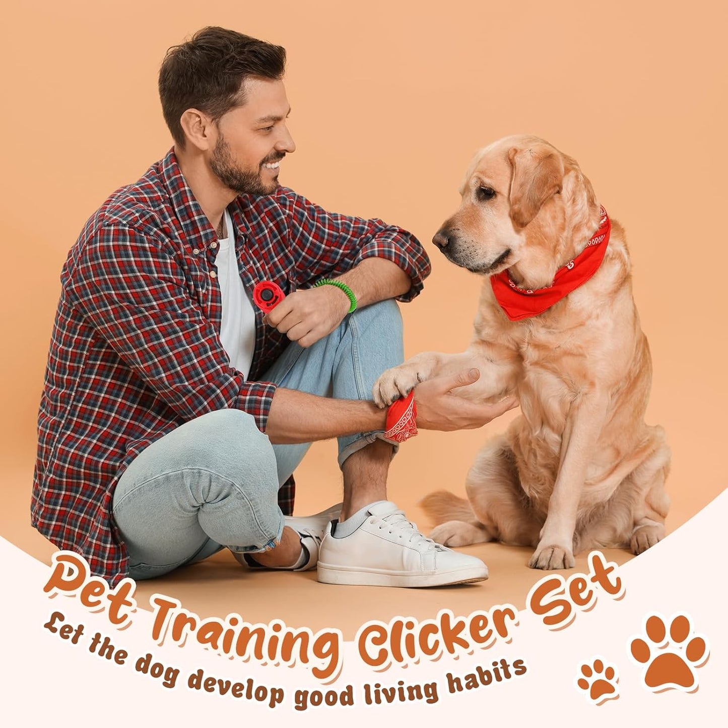 Hiboom 30 Pcs Dog Training Clicker Bulk Colorful Pet Training Clicker Cat Animal Trainer Clicker with Wrist Strap for Pet Dog Cat Horse Bird Behavioral Trainer Accessories (30 Color)