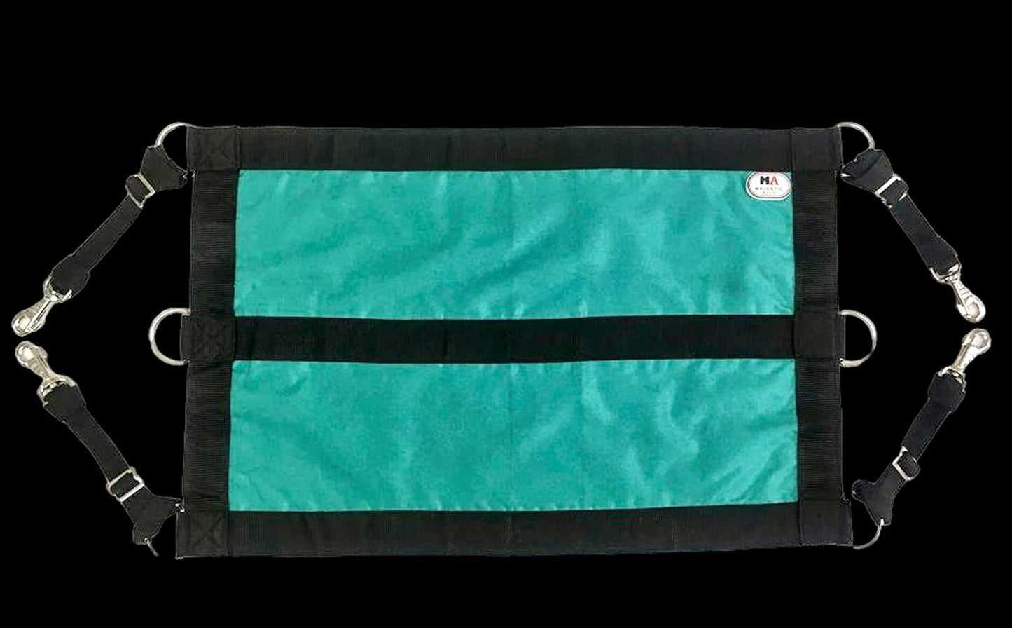 Majestic Ally 1200D 29"x19" Horse Stall Guard with Adjustable Straps and Hardware (Turquoise Black)