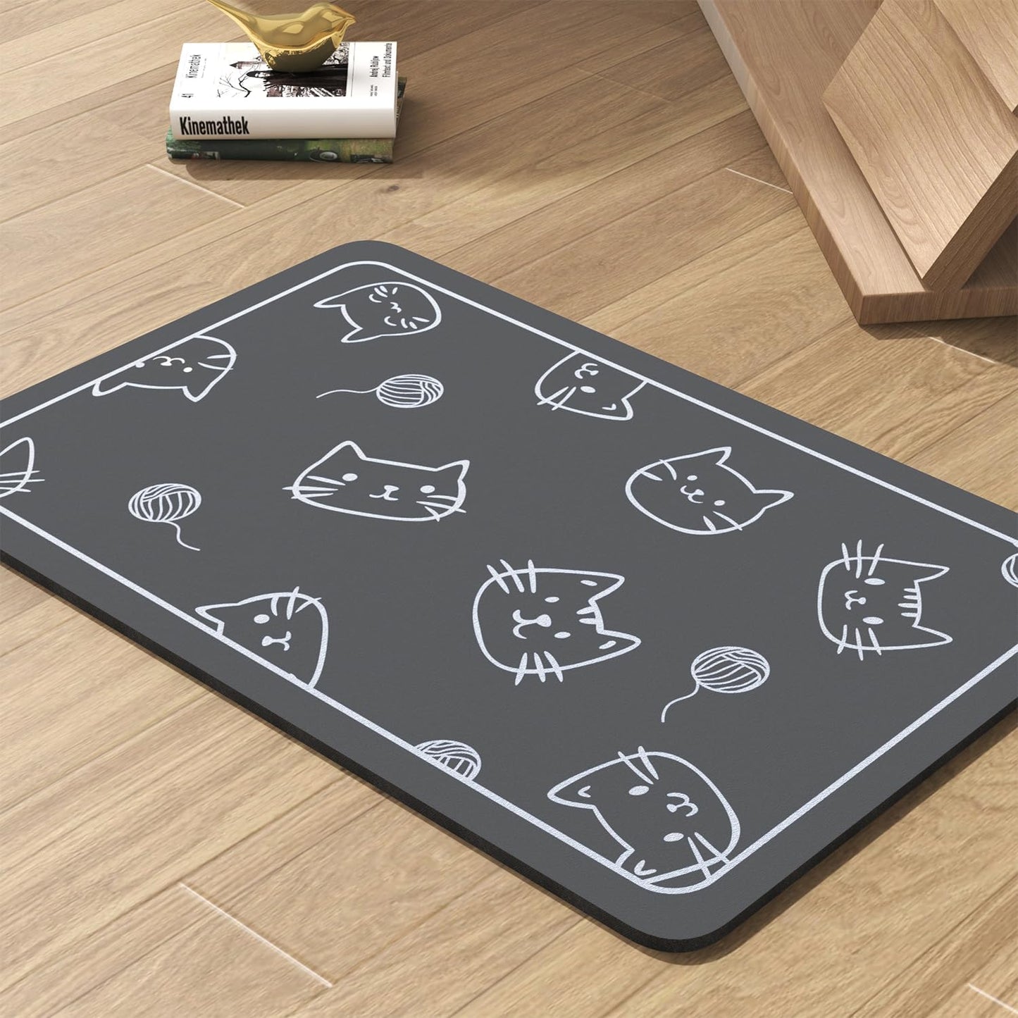 Pet Feeding Mat-Absorbent Dog Mat for Food and Water Bowl-No Stains Quick Dry Water Dispenser Mat-Dog Accessories Pet Supplies-Bowl for Messy Drinkers(Cats,16"x24"