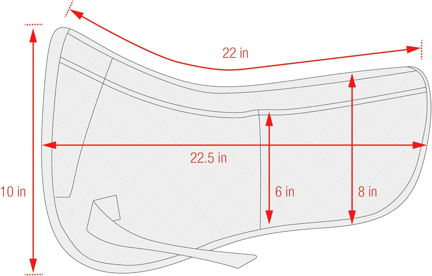 ECP Equine Comfort Products Adjustable Shock Absorbing Memory Foam Half Saddle Pad, Injury Prevention & Pressure Relief, Customizable Fit, Breathable for All Riding Styles