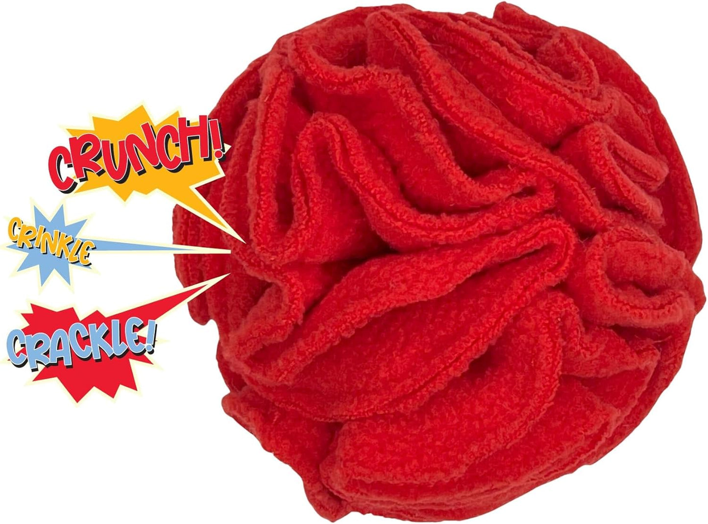 Glory To Dog Puppy and Small Breed Snuffle Interactive Foraging Dog Puzzle Ball Toy Red with Crinkle