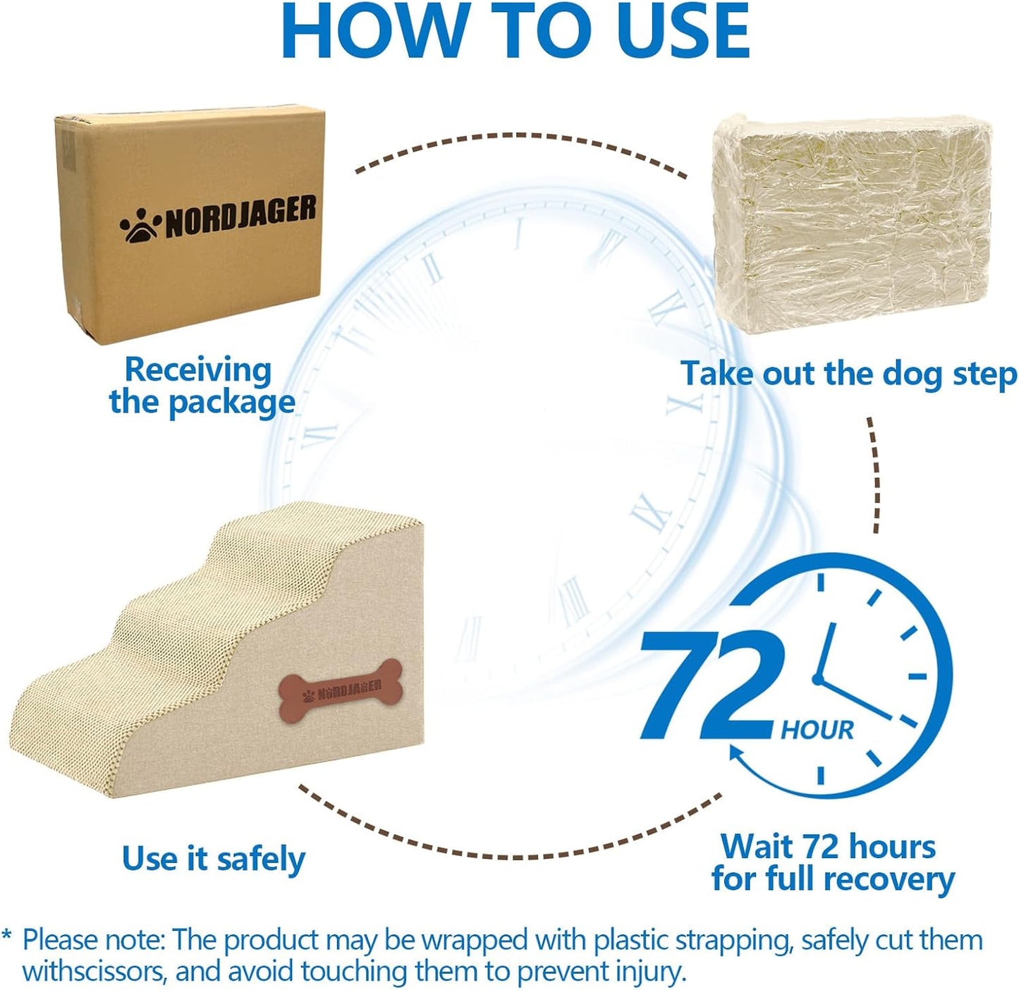 Dog Stairs for Small Dogs and Cats, 2 Steps Pet Stairs to Get on Couch Sofa and Chair, Indoor Non-Slip Balanced Portable Pet Step, High-Density Foam Ramp with Removable Washable Cover, Beige(11.8" H)