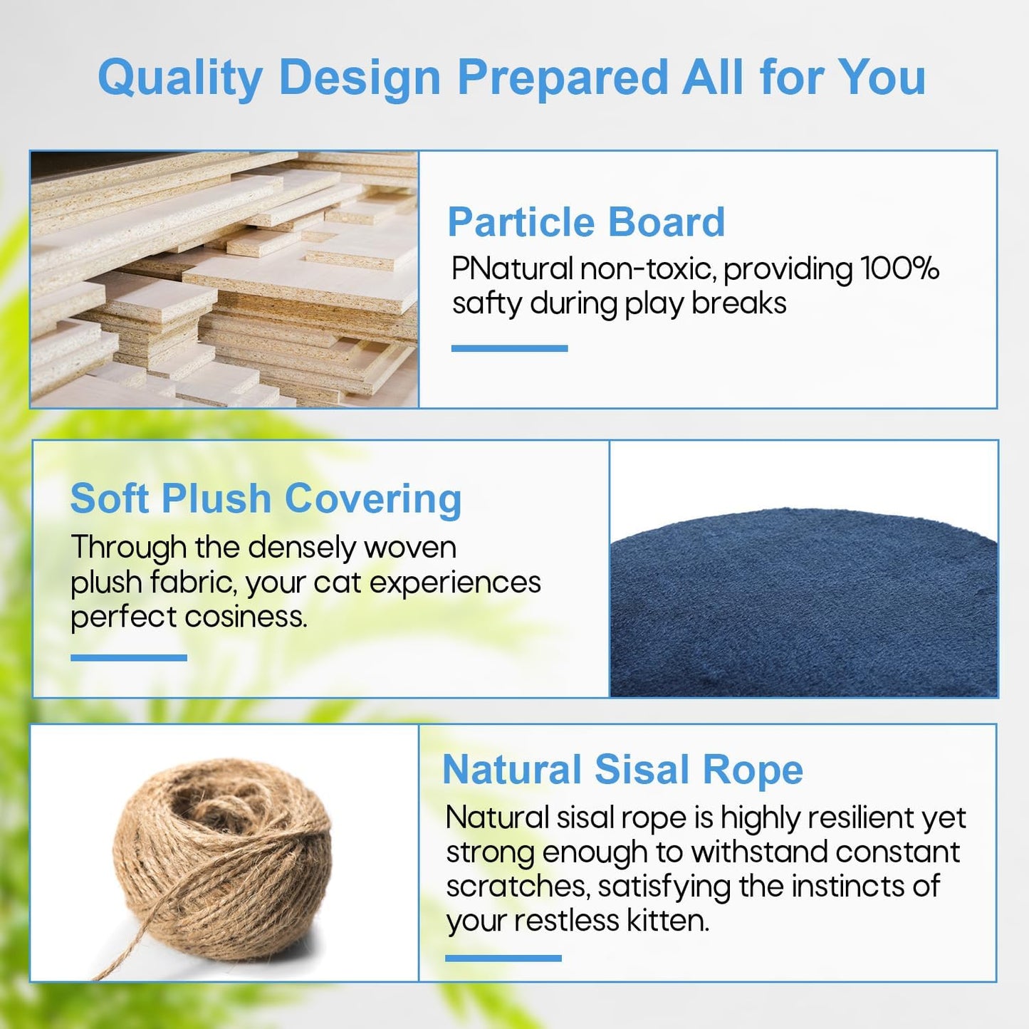 FDW Cat Tree 54in Cat Tower Multi-Level Durable Cat Scratching Post & Cozy Fun Cat Jumping Platform Space Saving Cat Condo Pet Play House for Indoor Cats,Navy Blue