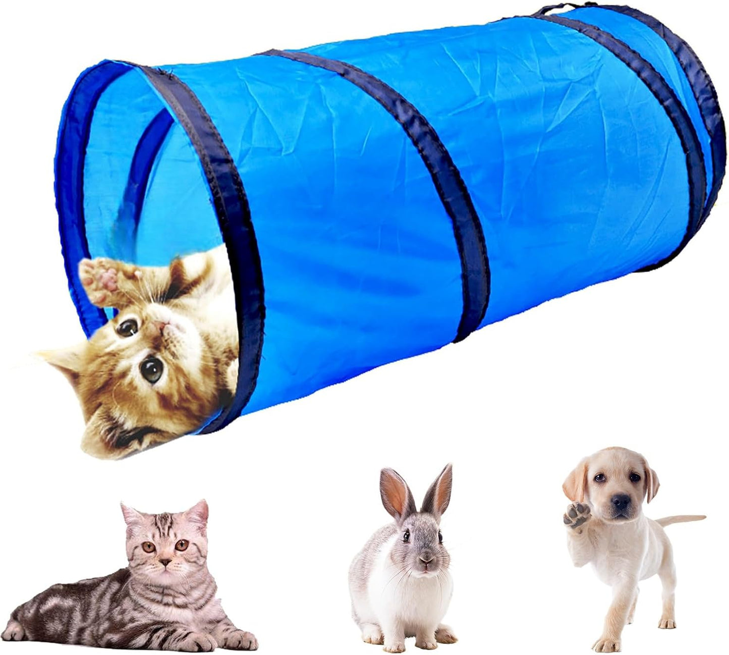 iCAGY Cat Tunnel for Indoor Cats Interactive, Rabbit Tunnel Toys, Pet Toys Play Tunnels for Cats Kittens Rabbits Puppies Crinkle Collapsible Pop Up Red 20"