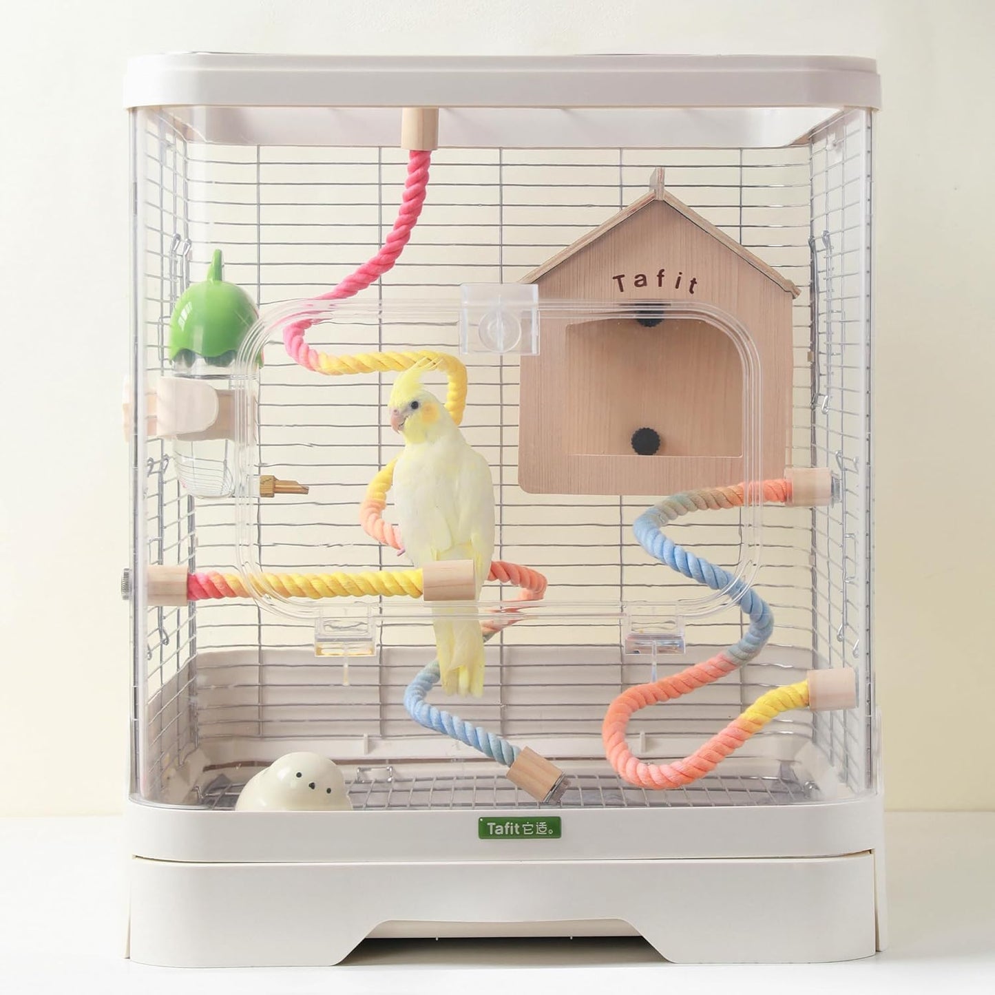 Multi-Color Rope Bird Perch Toys for Parrot Cage Stand, Climbing Swing Accessories for Cockatiel, Parakeets, Budgies, Lovebirds, Conures, Finches - 39.4 inch