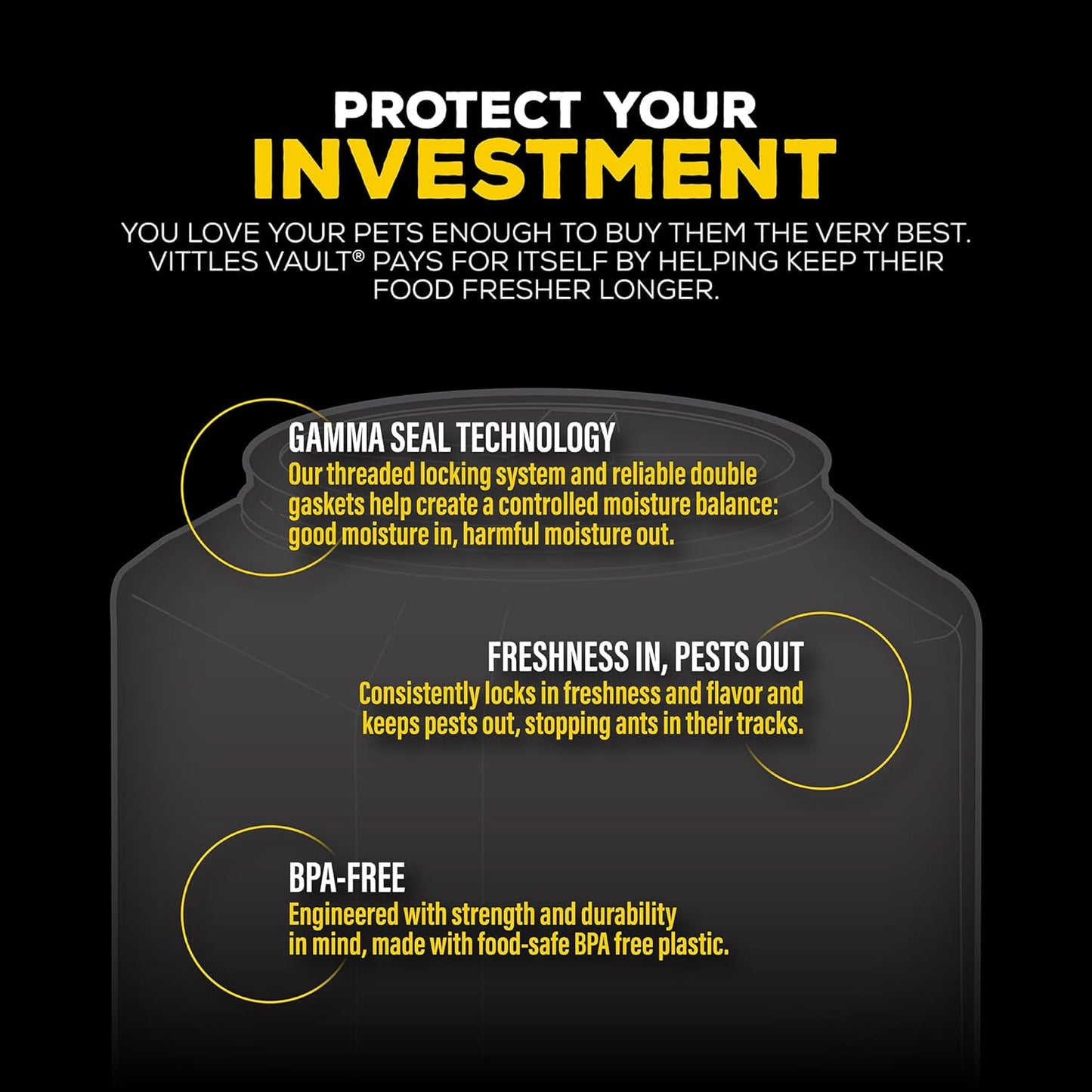 Gamma2 Vittles Vault Dog Food Storage Container, Up to 20 Pounds Dry Pet Food Storage, Made in USA