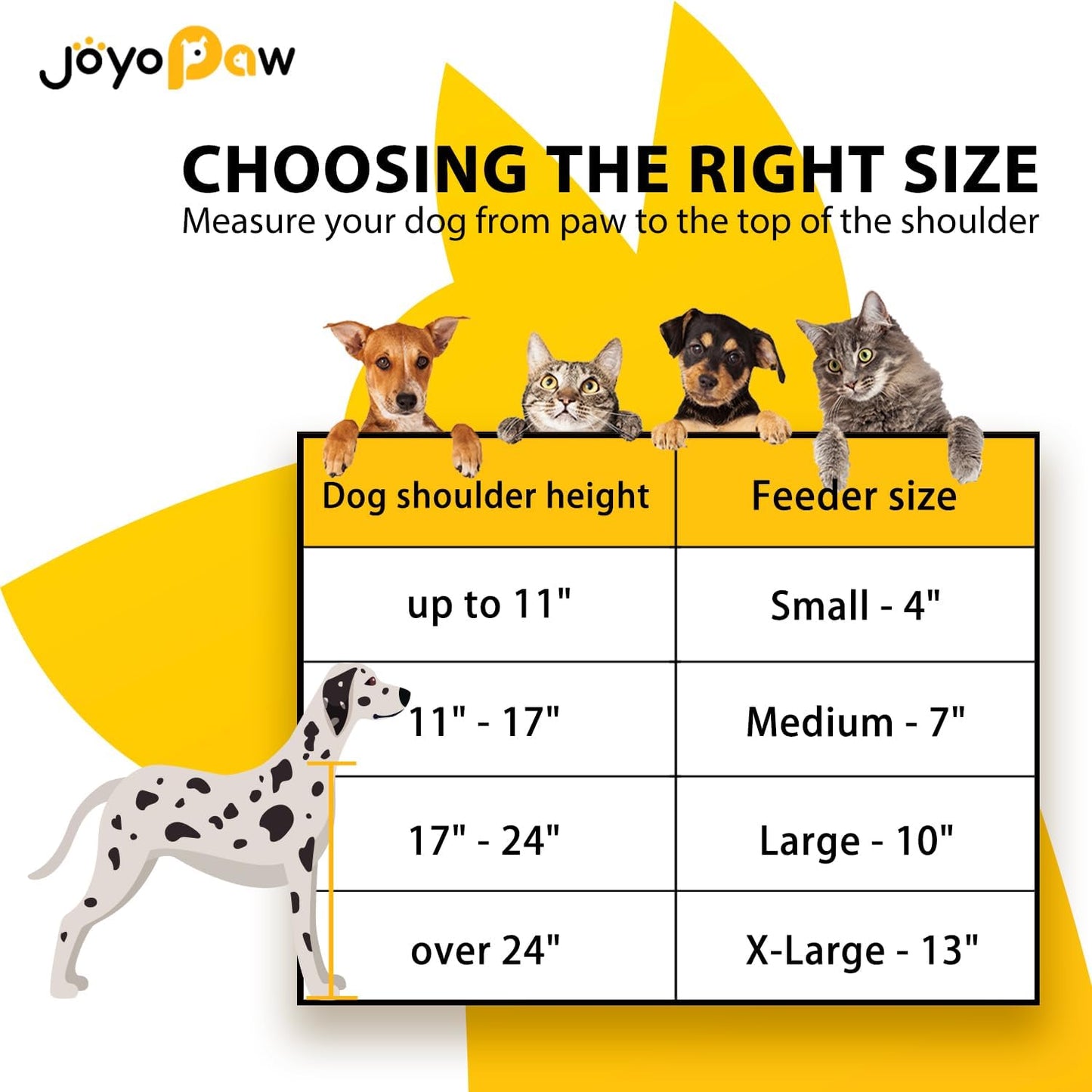 Elevated Dog Bowls, Bamboo Raised Dog Bowl for Small Dogs & Cats, with 2 Stainless Steel Bowls (4'' Tall-20oz Bowl, Grey)