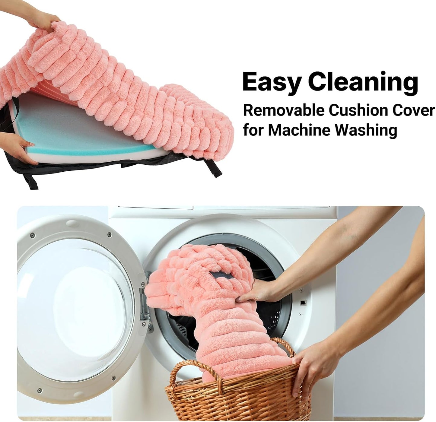 Veehoo Elevated Dog Bed with Bolster Cushion, Fluffy Plush Dog Couch Beds for Small Dogs, Cats, Washable Raised Pet Cot with Non-Slip Feet for Indoor or Patios Use, 24 x 18 Inches, Pink