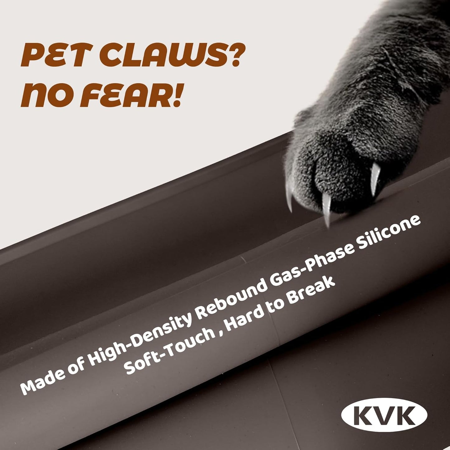 KVK Extra Extra Large Silicone Dog Food Mat 39.4×43.3in and 128oz Silicone Bag Set, Super Size Waterproof Pet Feeding Mat & Container, Non-Slip, Chew-Resistant Floor Protection (Dark Grey&Clear)