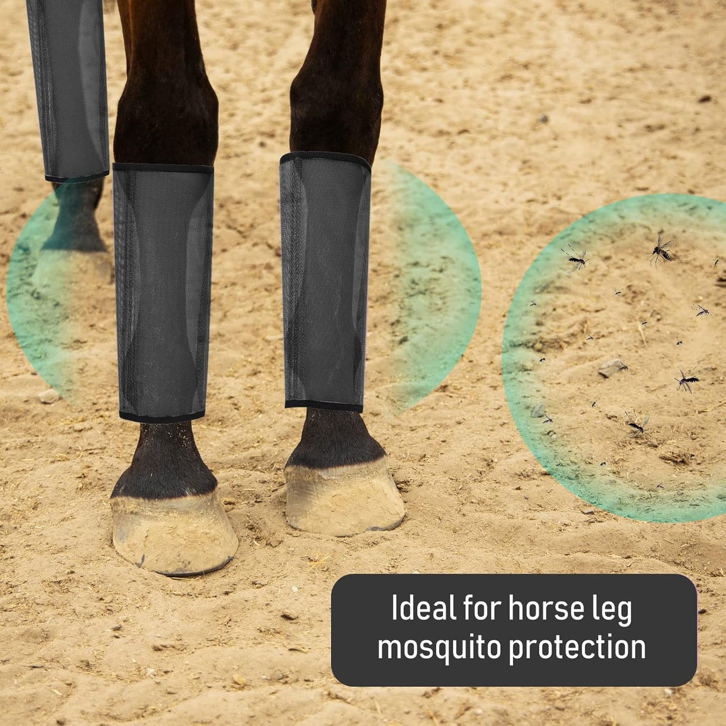 Jexine 12 Fly Boots for Horse Set of 12 Loose Breathable Mesh Horse Fly Sheets Protective Horse Leg Wraps Leggings for Preventing Flies and Mosquitoes Bites (Gray)