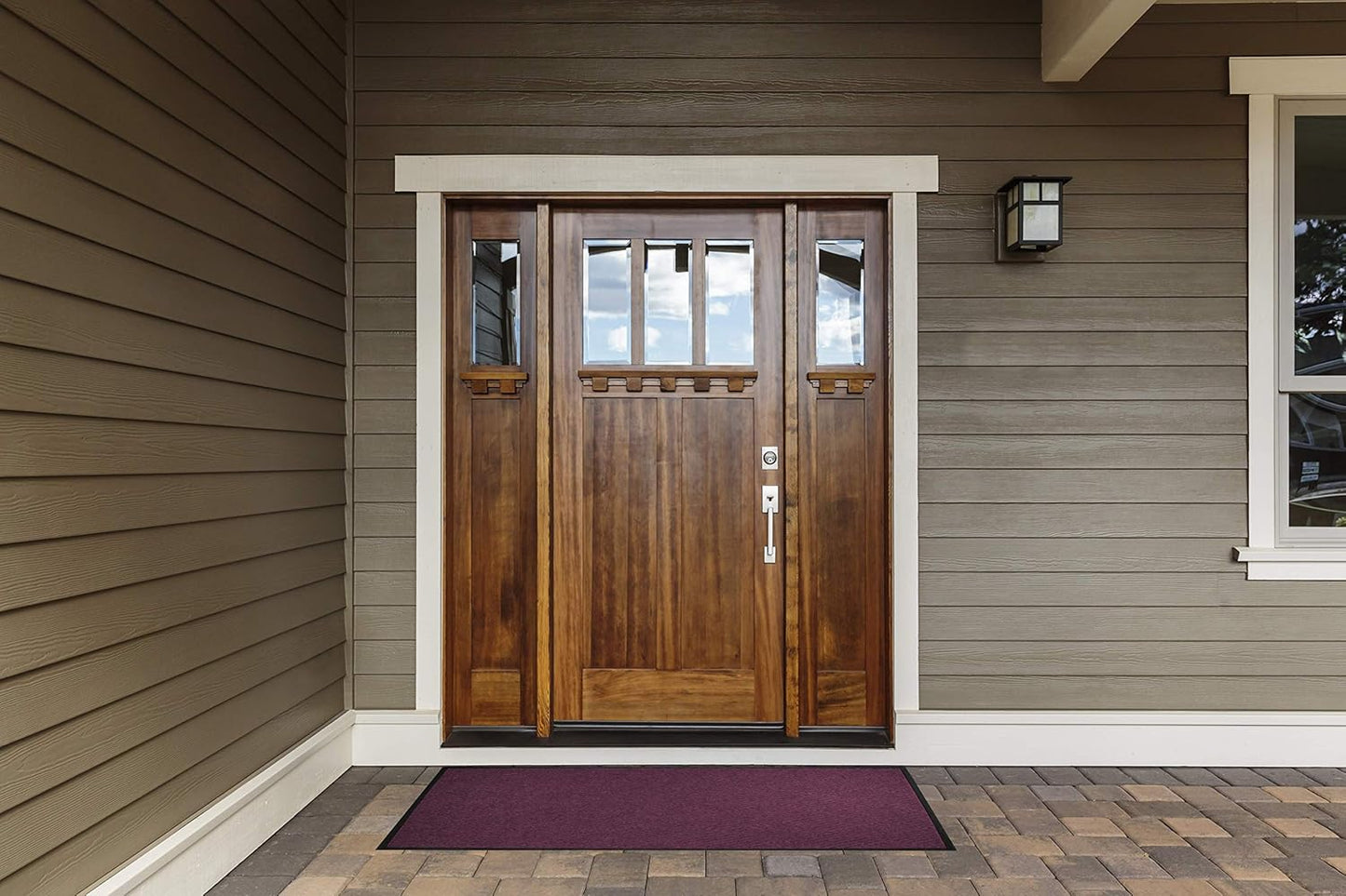 M+A Matting WaterHog Diamond | Commercial-Grade Entrance Mat with Rubber Border – Indoor/Outdoor, Quick Drying, Stain Resistant Door Mat (Bluestone, 3' x 5')