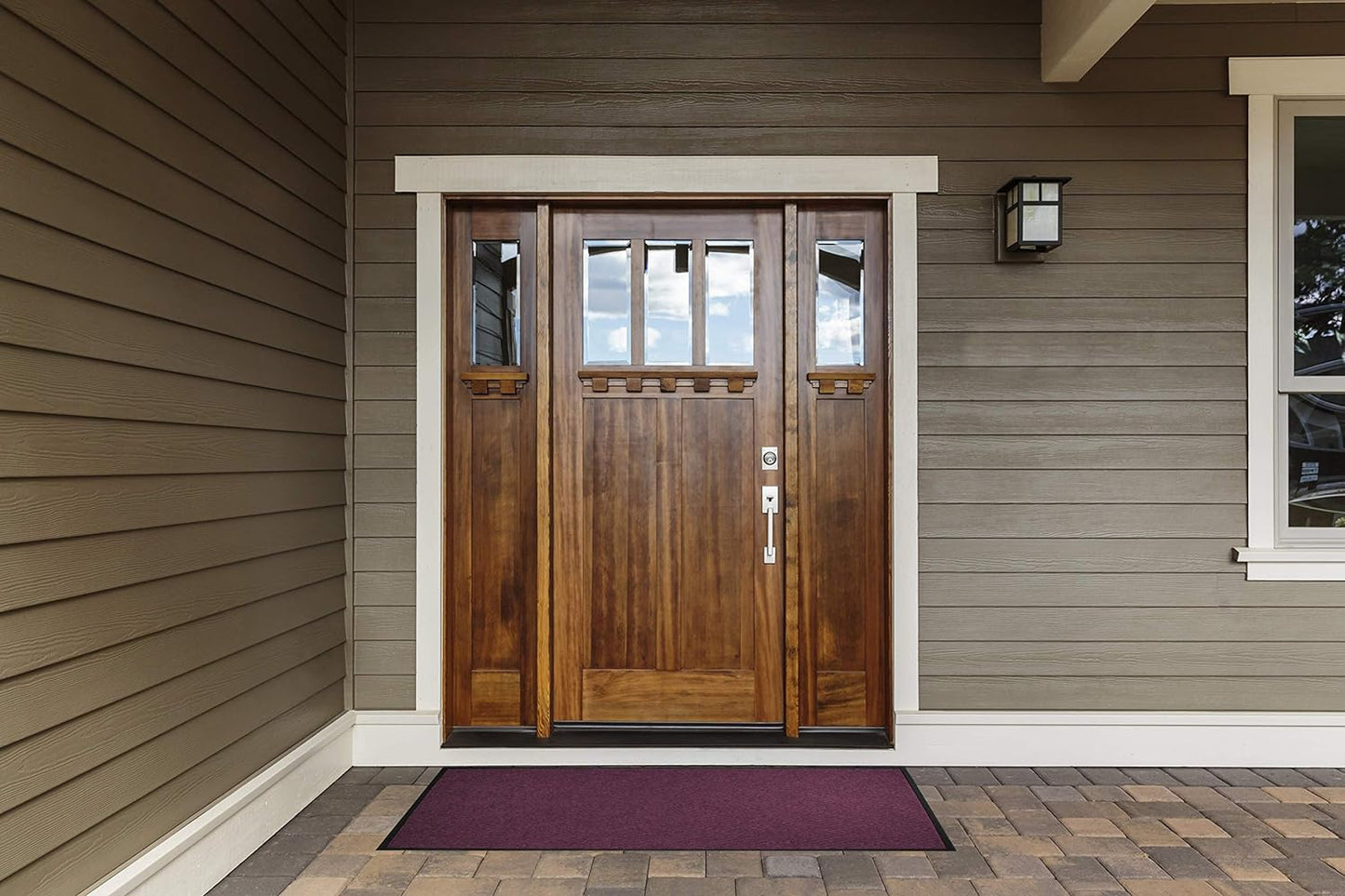 WaterHog Diamond | Commercial-Grade Entrance Mat with Rubber Border – Indoor/Outdoor, Quick Drying, Stain Resistant Door Mat (Bluestone, 6' x 12')