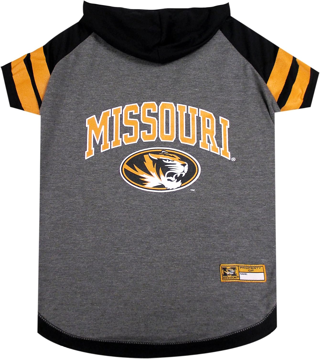 NCAA Missouri Tigers Hoodie for Dogs & Cats, Small Collegiate Licensed Dog Hoody Tee Shirt. Sports Hoody T-Shirt for Pets. College Sporty Dog Hoodie Shirt.