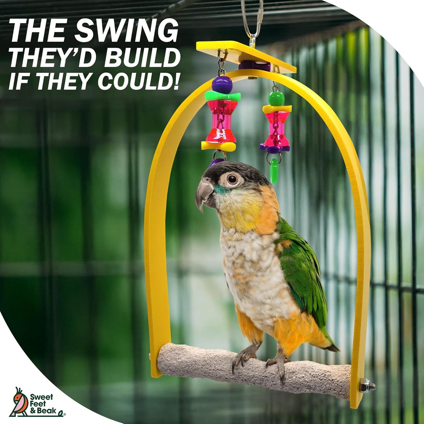 Small Whirly Bird - Perfect Cage Toy Stimulates Visual and Physical Activity - Safe, Non-Toxic, Cage Accessories for Small Birds