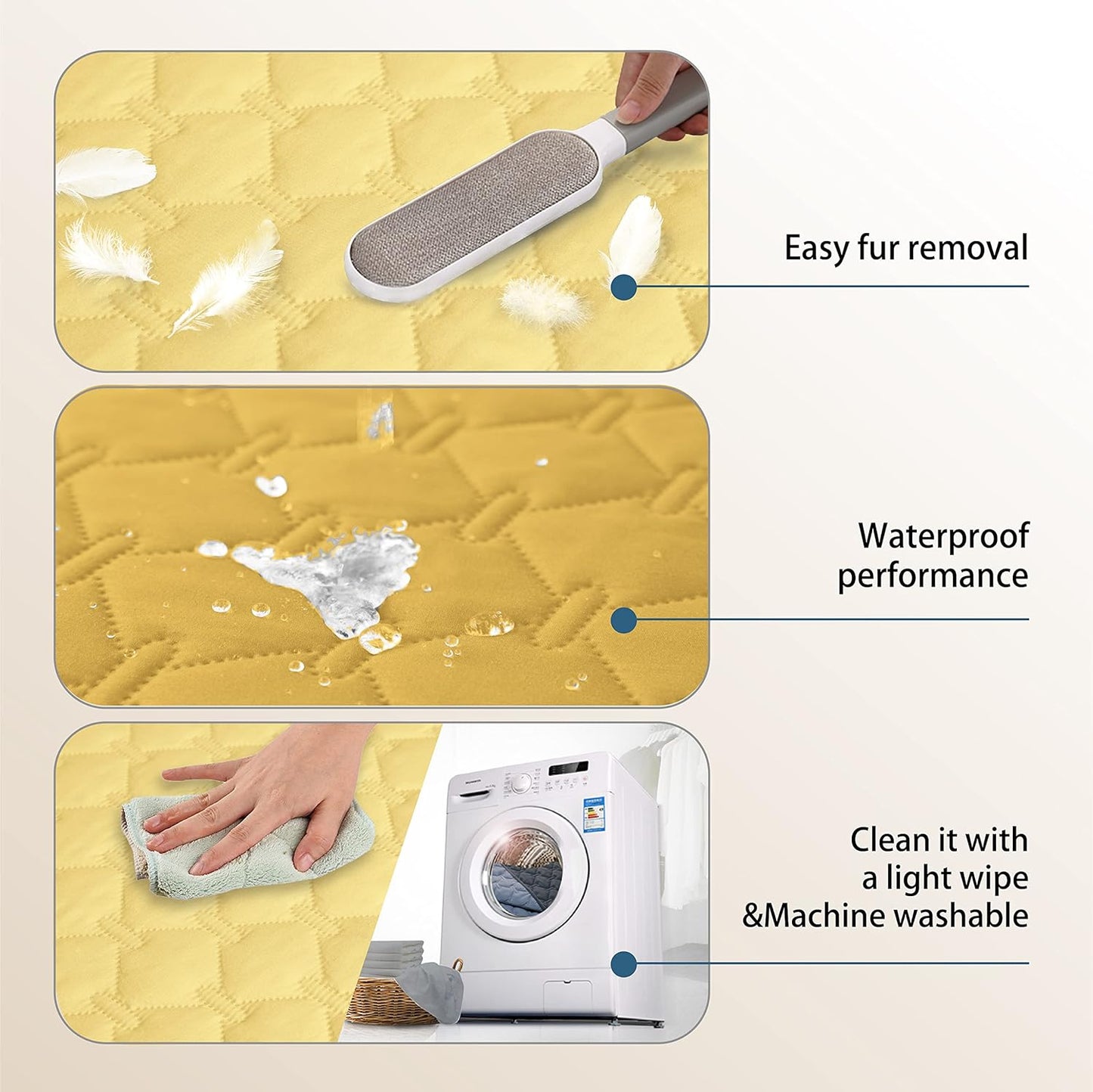 gogobunny 100% Double-Sided Waterproof Dog Bed Cover Pet Blanket Sofa Couch Furniture Protector for Puppy Large Dog Cat, Reversible (30x90 Inch (Pack of 1), Dark Yellow/Light Yellow)