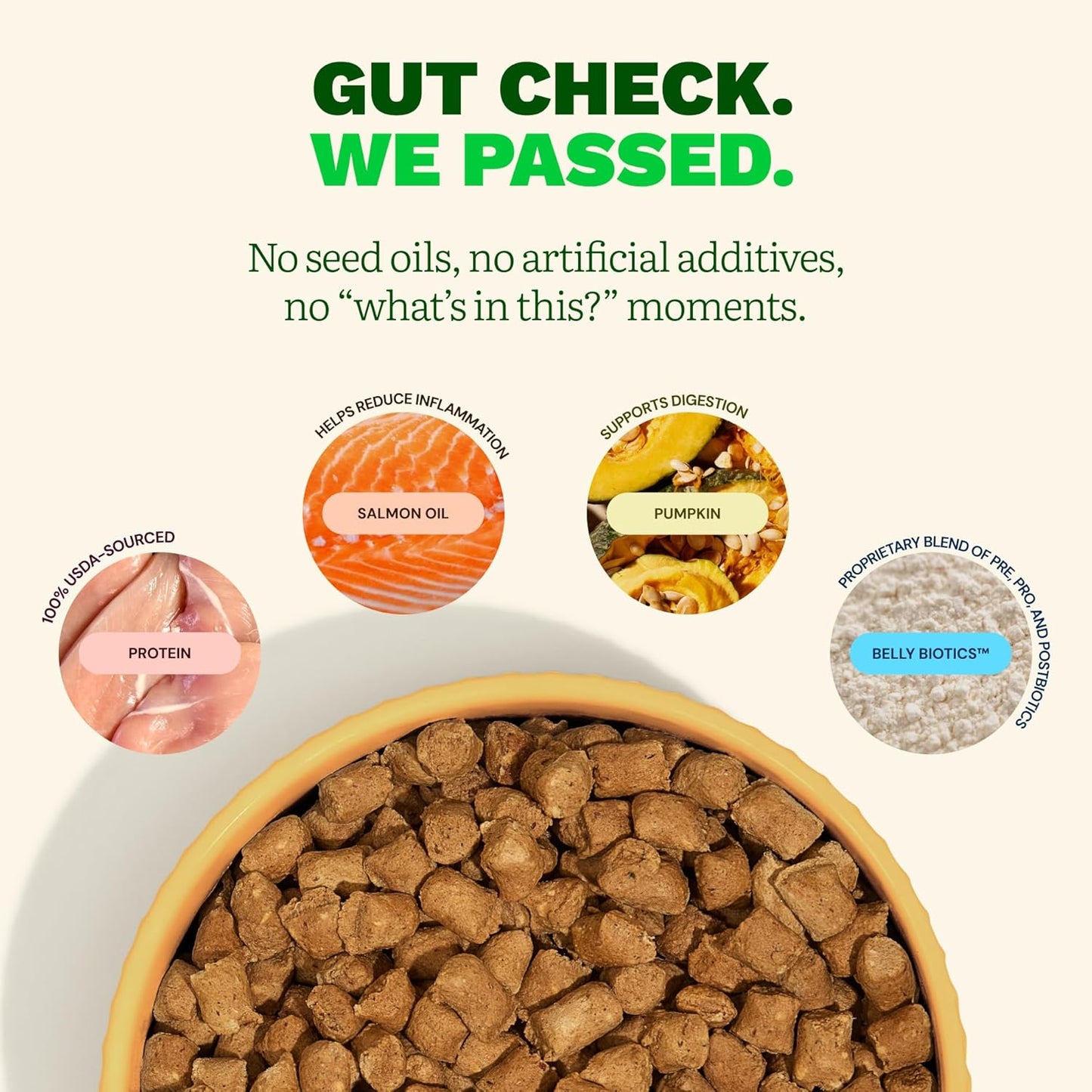 Get Joy Gut Health Fresh Freeze Dried Raw Meal, Chicken Recipe, 32 Ounce Bag, Dog Food for Dogs of All Breeds and Life Stages, PhD Animal Nutritionist Formulated, Made in USA