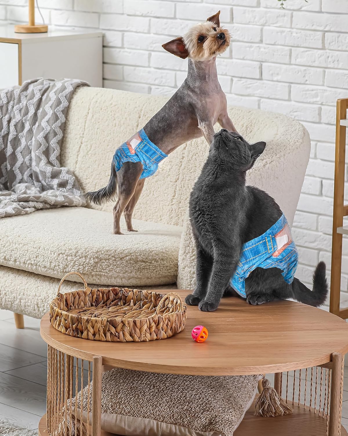 Pet Soft Dog Diapers Female, Disposable Dog Diapers, Cat Diaper for Female Cats, Puppy Diaper 16pcs Small