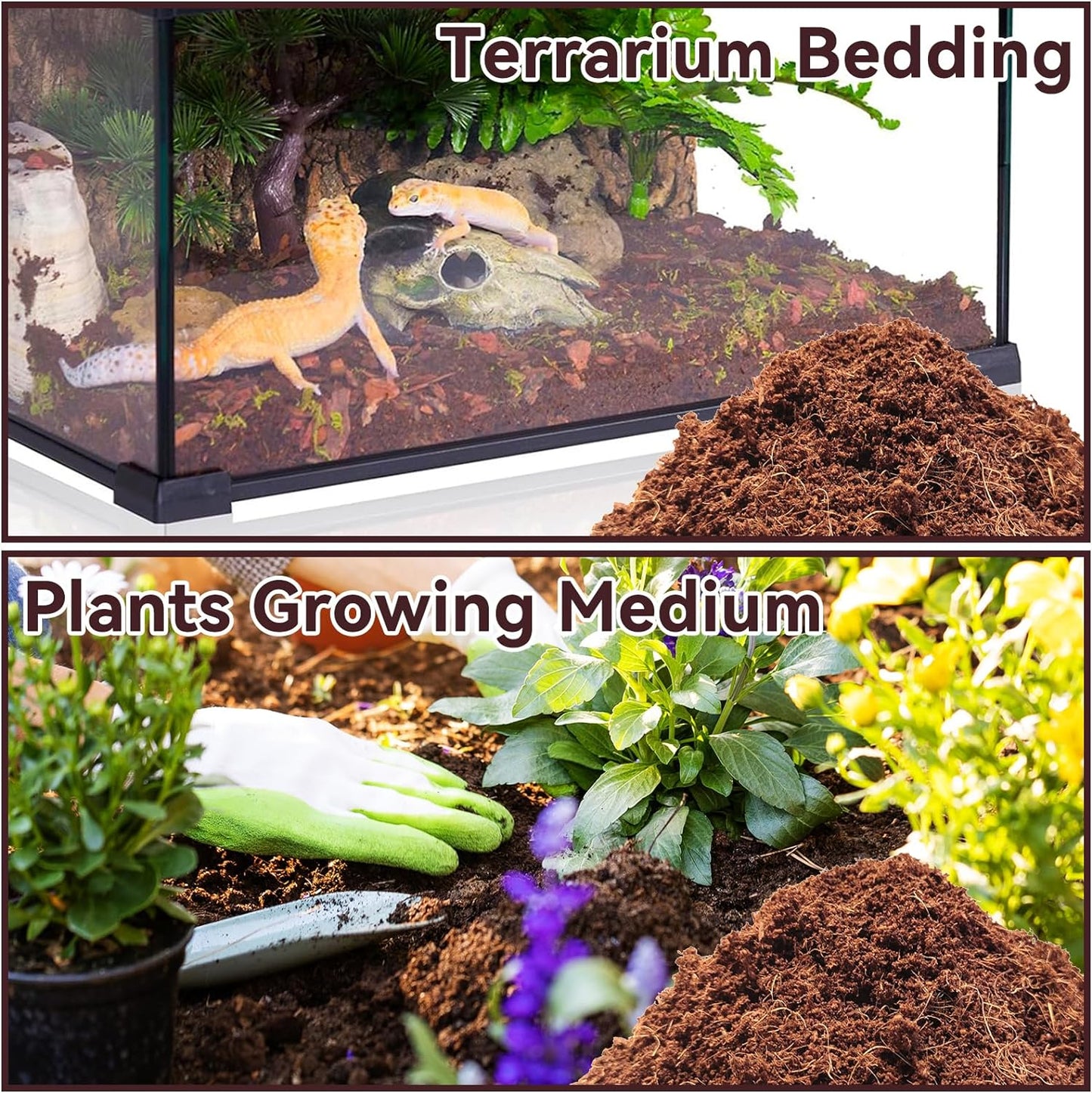 Legigo 4 Pack Compressed Coconut Fiber Substrate - 100% Organic Coconut Fiber Brick Bedding for Reptiles, Natural Coco Husk Substrate Terrarium Bedding for Snake, Hermit Crabs, Frogs, Tortoise, Gecko