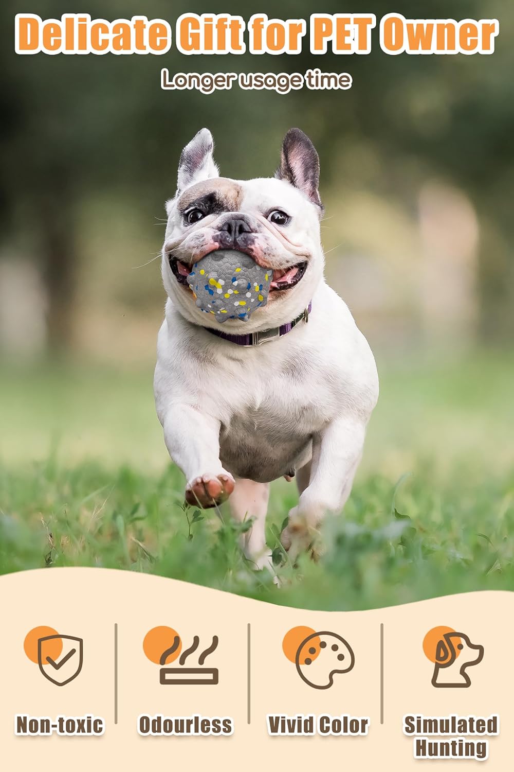 1.96'' Dog Balls for Dogs Aggressive Chewers Indestructible Tennis Durable Bouncy Interactive Dog Toy Balls for Fetch Game Floating Training(Grey Small)