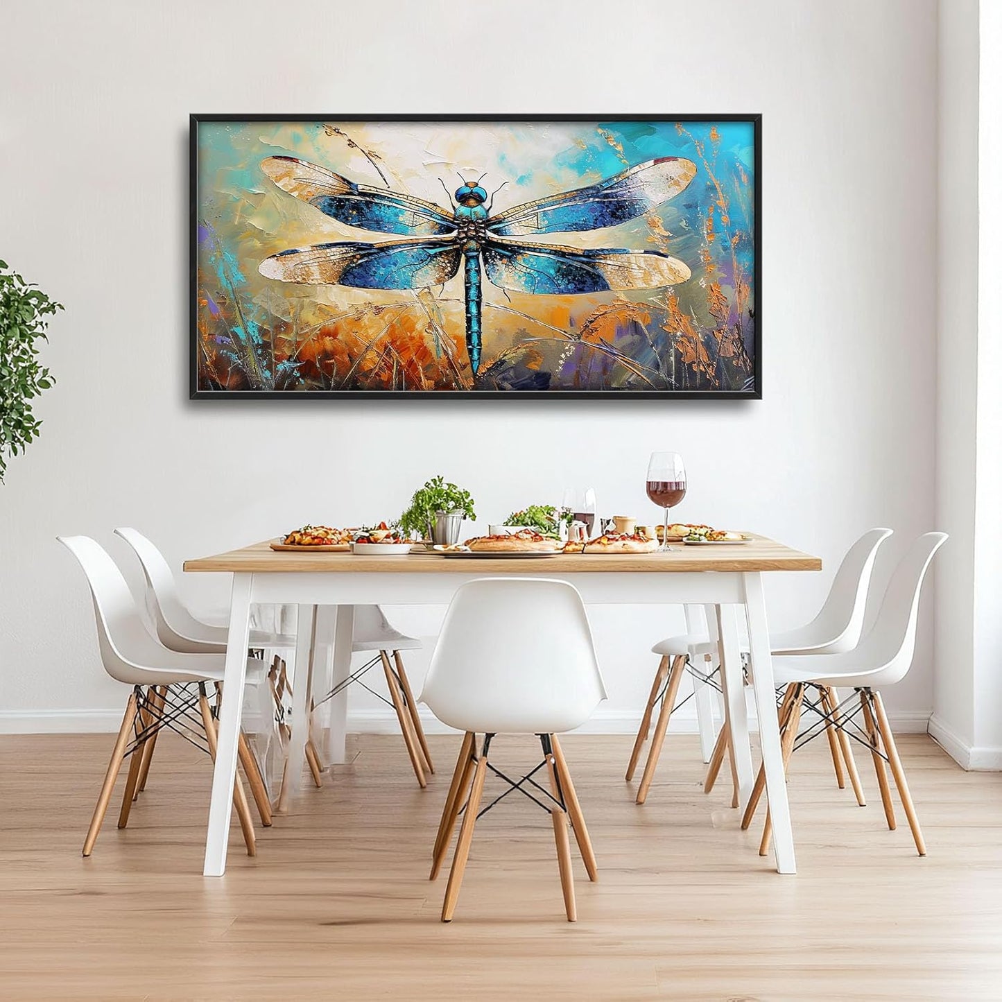 Quorin Dragonfly Large Wall Art Abstract Dragonfly Pictures Wall Decor Colorful Canvas Print Painting Artwork for Bathroom Living Room Bedroom 60L x 30W
