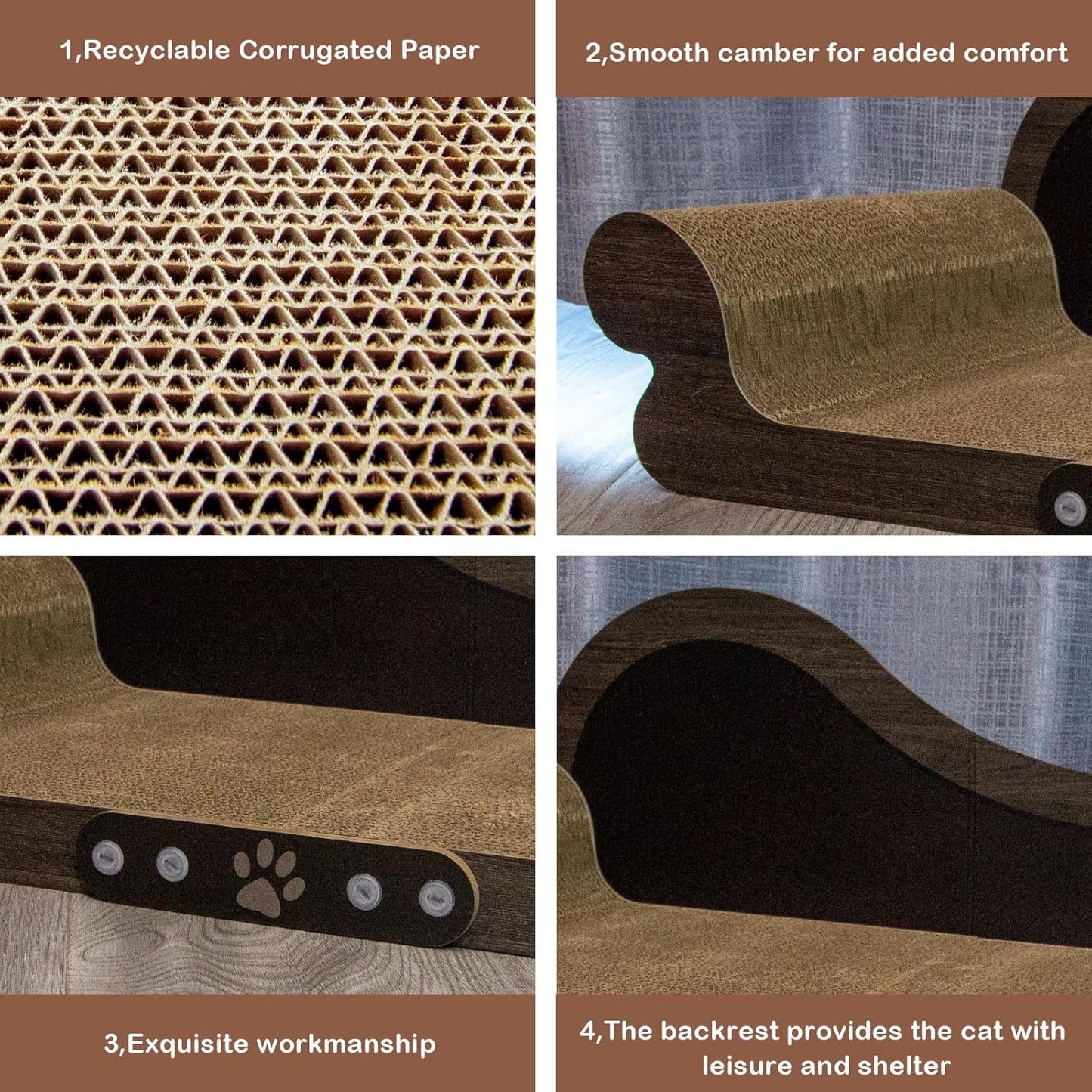 Cat Scratcher Couch Cat Scratching Bed Large Cat Scratcher Bed Cat Lounge Bed Scratching Pad for Indoor Cats