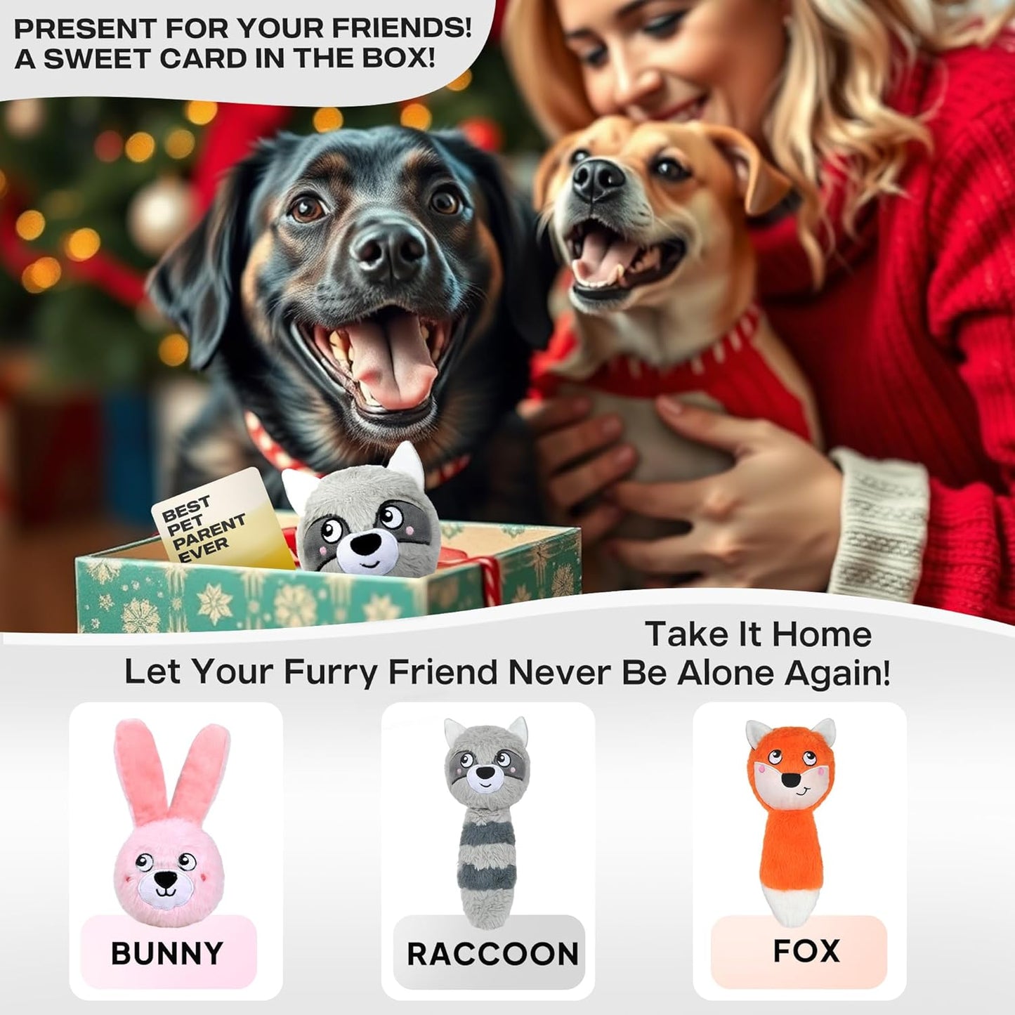 Fida Squeaky Dog Toys for Aggressive Chewers 3 in 1, Dog Chew Toys with 3 Layers,Interactive Dog Toys for Large Dogs Balls to Keep Them Busy for Small Medium Dogs(Raccoon)