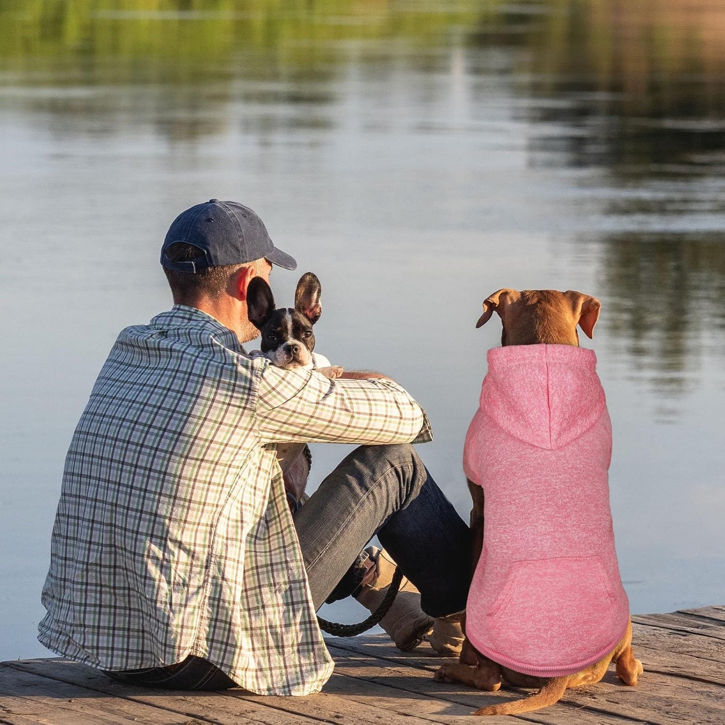 Dog Sweaters for Large Dogs Dog Hoodie Fleece Dog Sweater Soft Dog Clothes Sweatshirt with Pocket Dog Hoodie for Large Dogs(Pink&XXL)