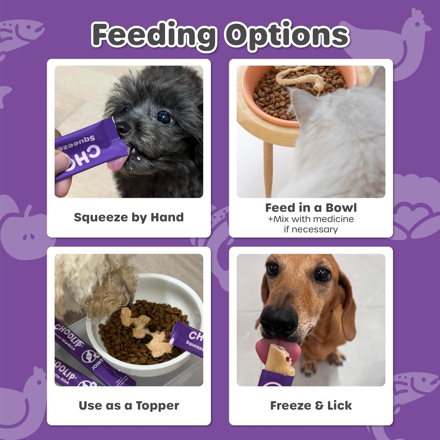 Squeeze Vita Stick Lickable Treats for Dogs & Cats. 7 Joint Support Sticks with Essential multivitamins. Soft and Tasty Paste for All Life Stages, Supporting Joints Health