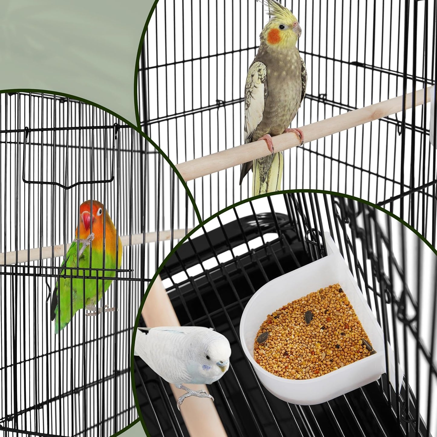 Yaheetech 53'' Large Bird Cage Budgie Cage for Parakeets Cockatiels Conures Lovebirds Parrots with Rolling Stand