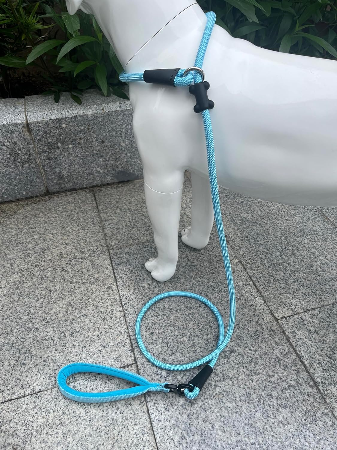 Slip Lead Dog Leash,Strong Nylon Rope Leash and Padded Handle,No Pull Outdoor Walking Training Lead for Small Medium Large Dogs(Light Bule, 1/2"×6ft)