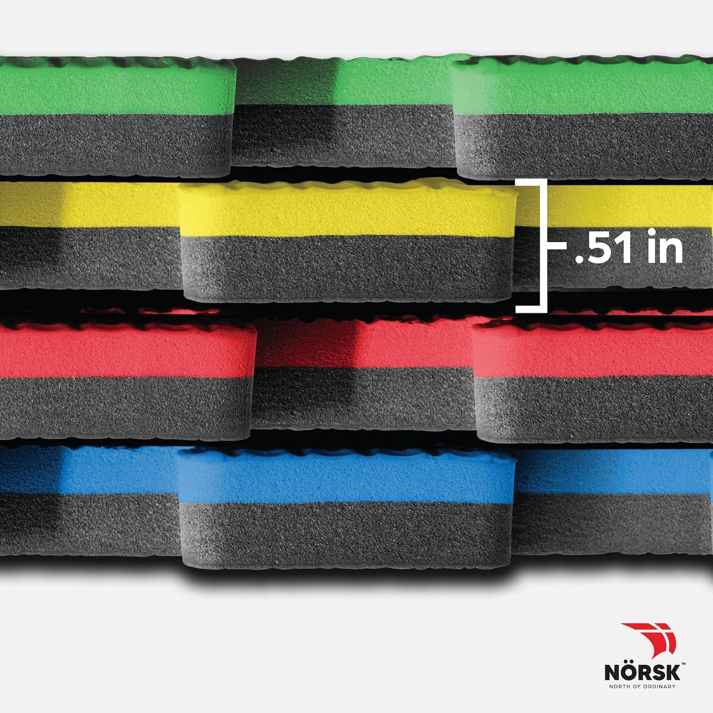 Norsk Reversible Kids Puzzle Play Mats 1/2" Thick EVA Interlocking Foam Tiles (Multicolor/Black 36 Tiles - 144 sq. Ft. 1/2" Thick)