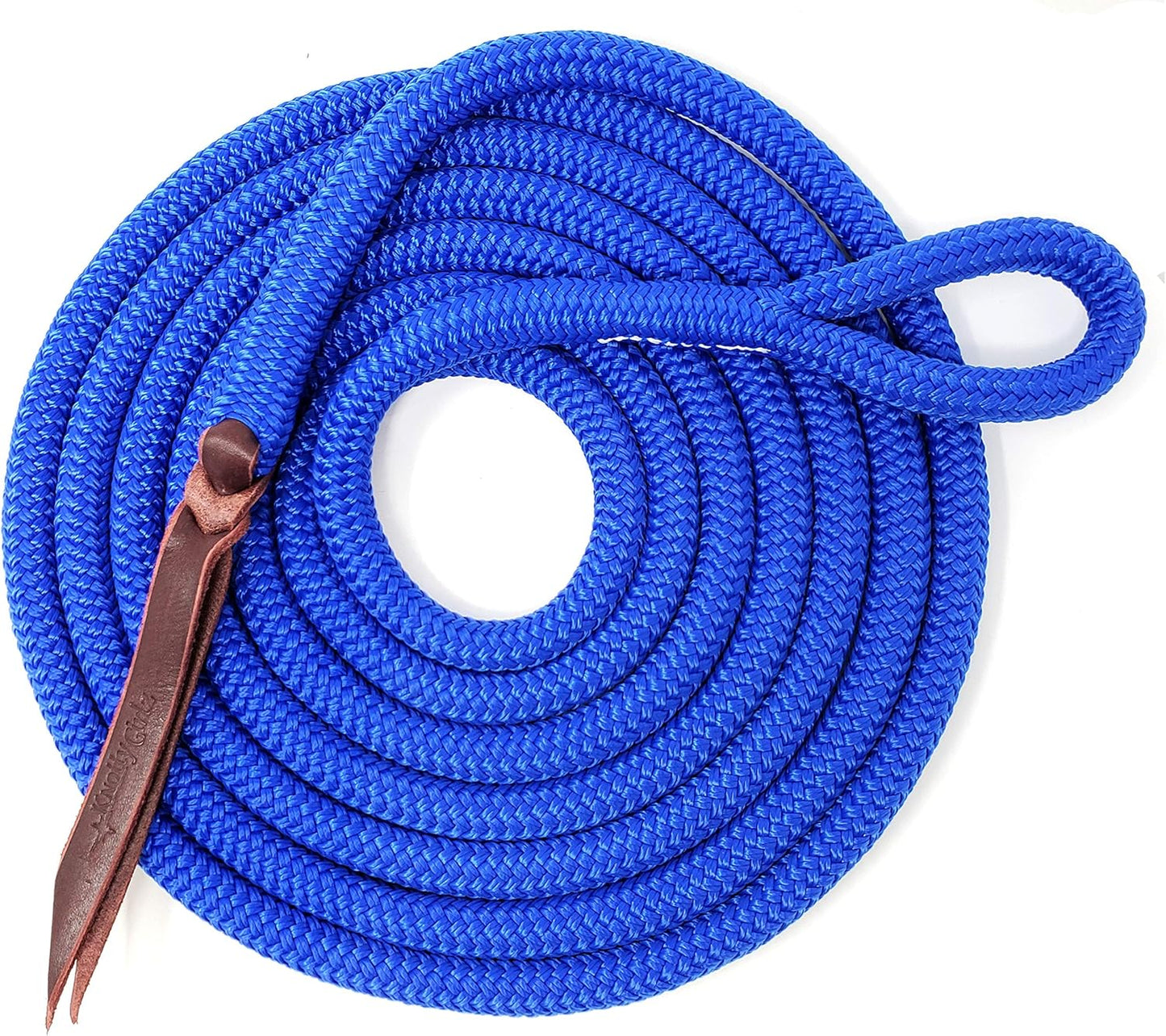 Double Braid Lead Rope with Eye Splice Loop, 12-14FT Lengths (Ultra Marine, 12 ft.)