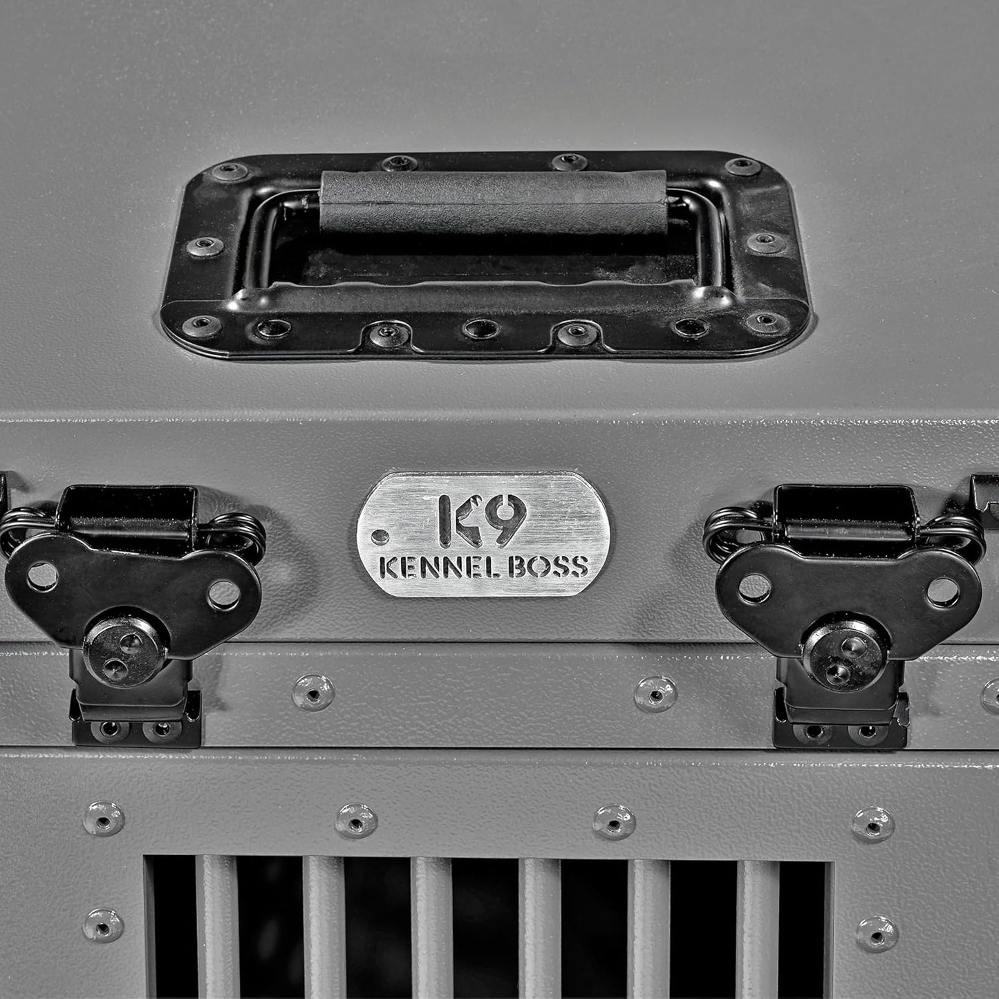 Heavy Duty Fully Collapsible Powder-Coated Aluminum Dog Crate - Small (Gray)