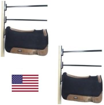 2-Pack Swing Out Blanket Bar: Wall Mounted Horse Blanket Rack & Saddle Pad Holder - Ideal Tack Room Organizer & Horse Stall Accessories