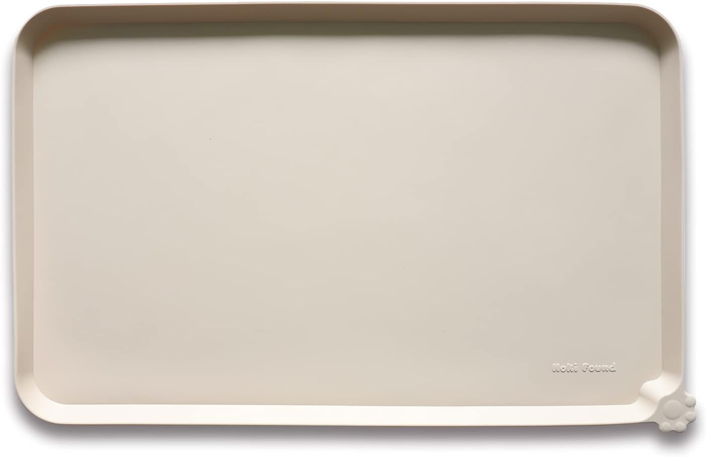 Hoki Found X-Large Non Slip Silicone Pet Food Mats - Tray for Dog Cat Bowl - Waterproof Dog Cat Food Mats for Carpet - Papayawhip