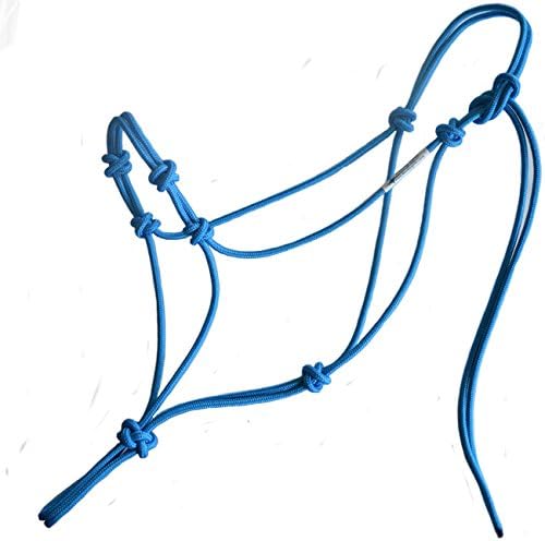 Horse Rope Training Halter - 4 Knot 1/4" Stiff Halter Cord - Used by Famous Trainers Multiple Sizes Multiple Colors