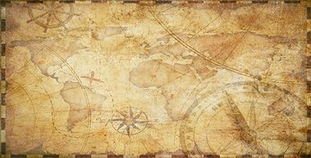 30X12IN Retro Old Travel World Map Terrarium Background, Art Parchment Pirate Treasure Map Reptile Habitat Background with 10EVA Double-Sided Tape