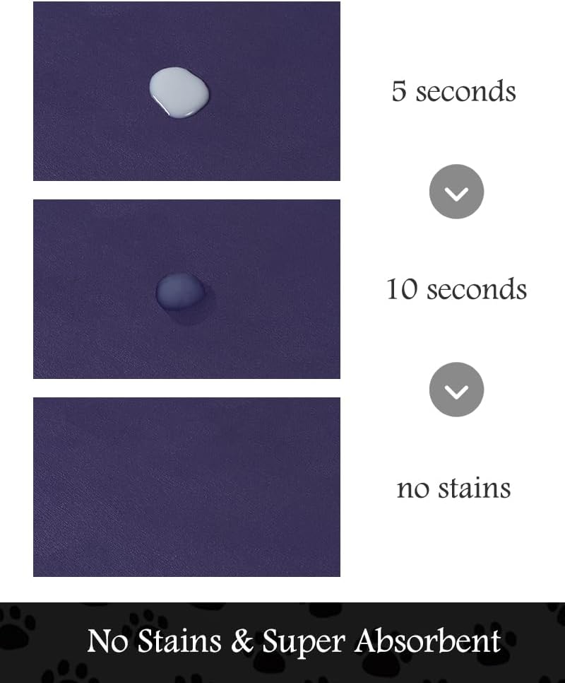 Pet Feeding Mat-Absorbent Dog Mat for Food and Water Bowl-No Stains Quick Dry Water Dispenser Mat-Dog Accessories Pet Supplies-Bowl for Messy Drinkers（Navy,17"x28"