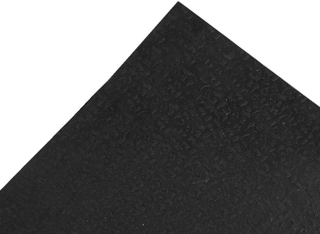 Indoor/Outdoor Hose-Wash Ribbed Design Non-Slip Rubber 3x5 Modern Area Rug for Living Room, Bedroom, Dining Room, Office, 35" x 60", Black