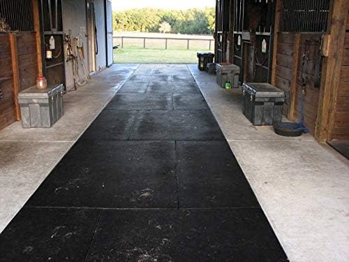 American Floor Mats - Horse/Stable Mats - Heavy Duty Stall Mats - Thick, Durable Rubber Flooring Solid Black 1/2" Thick – 4' x 50' Roll