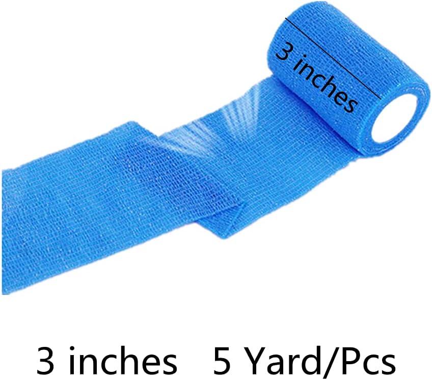 6 Pack 3" x 5 Yards Self Adhesive Bandage Wrap Breathable Cohesive Vet Wrap for Pets, Elastic Self-Adherent Tape for Sports, Wrist, Ankle (Mixed Colors)