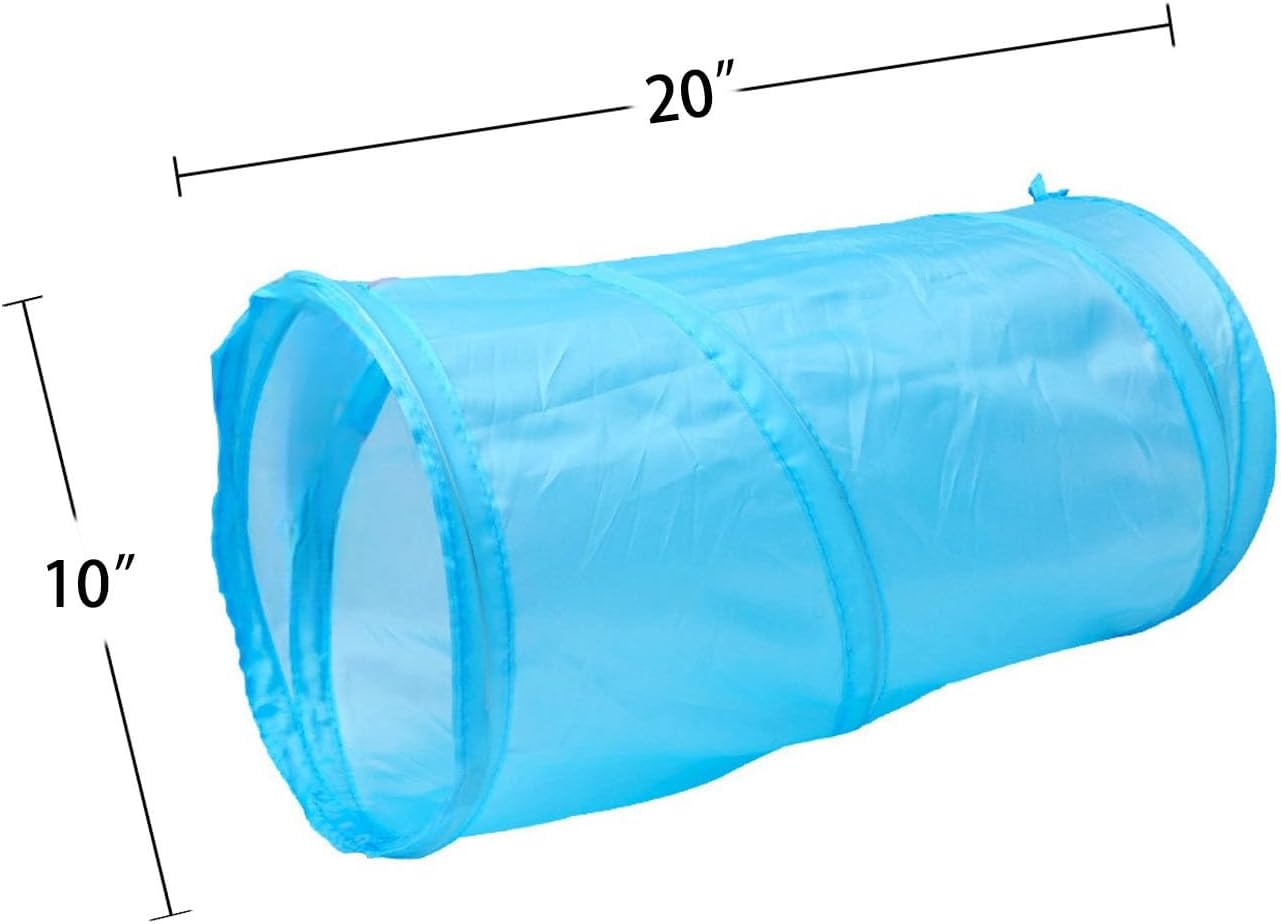 iCAGY Cat Tunnel for Indoor Cats Interactive, Rabbit Tunnel Toys, Pet Toys Play Tunnels for Cats Kittens Rabbits Puppies Crinkle Pop Up Sky Blue 20"