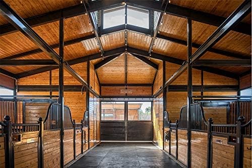 American Floor Mats Heavy Duty Horse Stall Mats - Thick, Durable Rubber Flooring - Solid Black - 8' x 10' Set (20 Tiles Total)