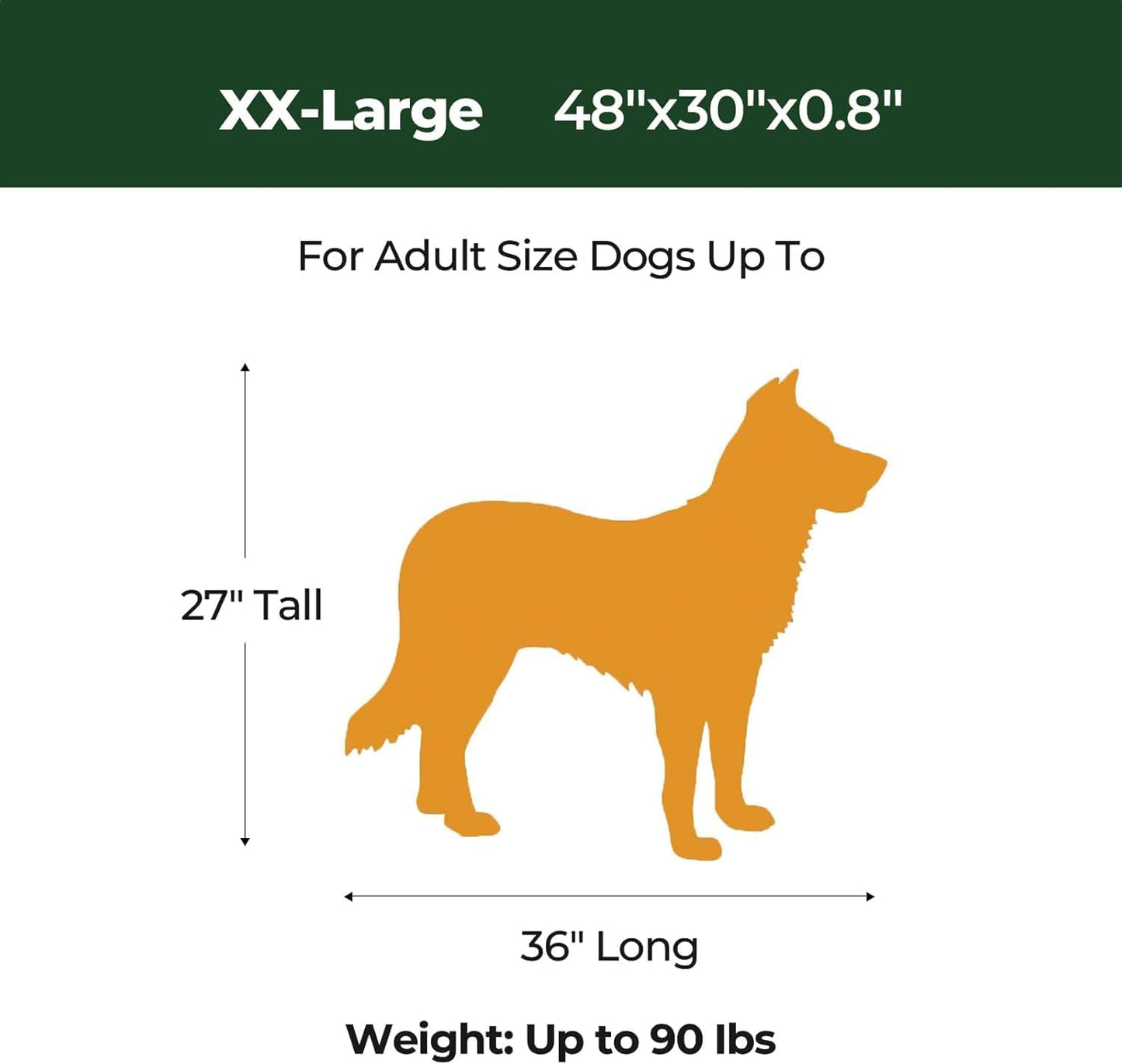 BALANCE Dog Crate Pad, Dog Foam Crate Mat Kennel Pad, Washable Water-Resistant Pet Bed Flat Dogs Cage Mat for XX-Large Dogs, 2 Packs