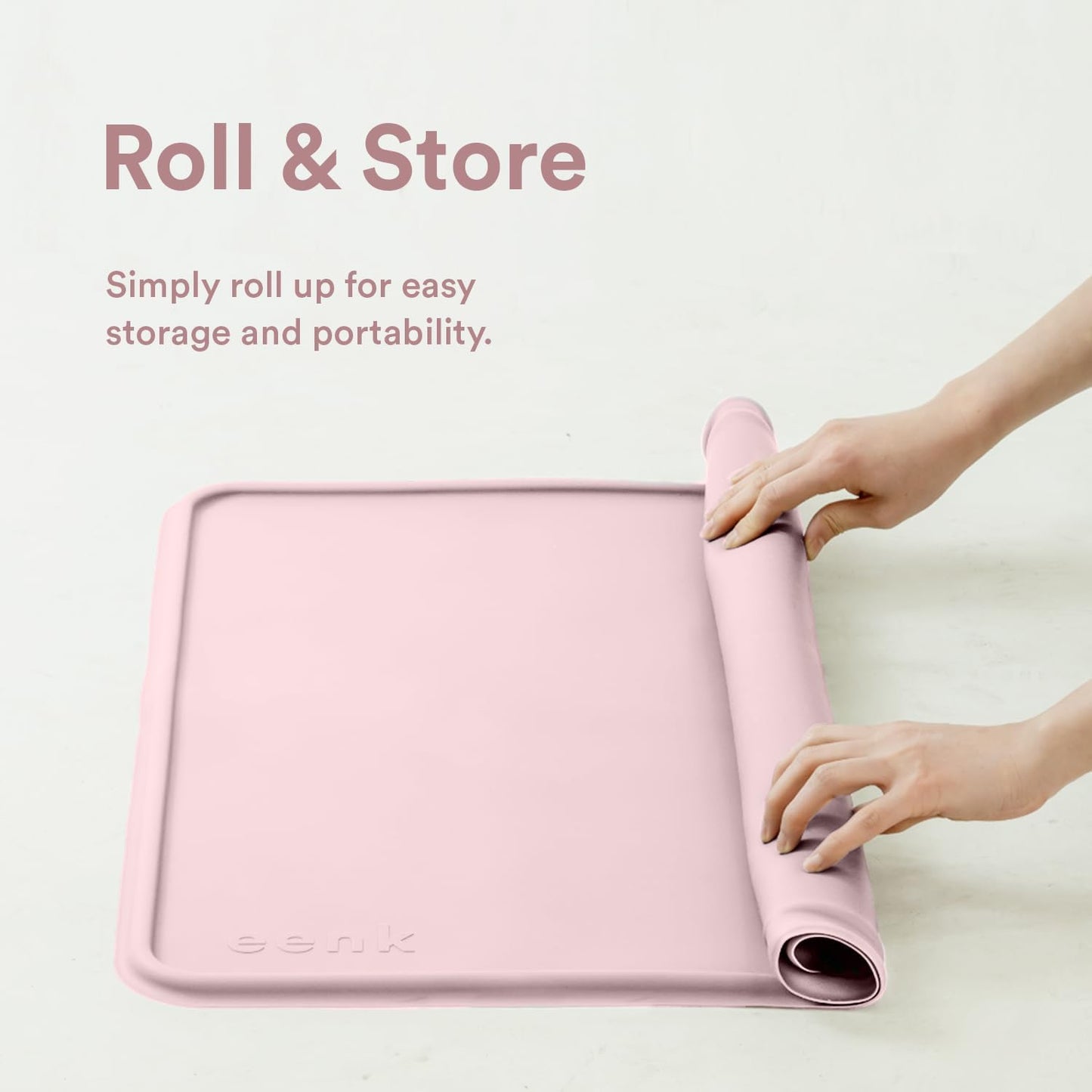 Pee Pad Tray Holder for Dogs - Fits Up to 25 x 25 in. Square Potty Training Pads No Spill Raised Lip High Edge Silicone Mat, Extra Thick and Non-Slip for Indoor Floor Protection (Large, Pink) | eenk