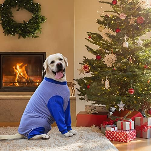 Yeapeeto Dog Onesie Surgery Recovery Suit for Large Medium Bodysuit Dogs Pajamas PJS Full Body for Shedding, Prevent Licking, Wound Protection, Cone Alternative (7X-Large (Pack of 1), Blue)