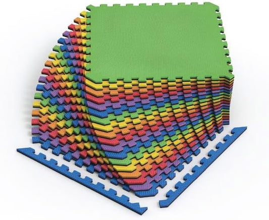 Norsk Dual-Sided Reversible 1/2" Foam Exercise Mats for Home Gym - Interlocking EVA Foam Tiles